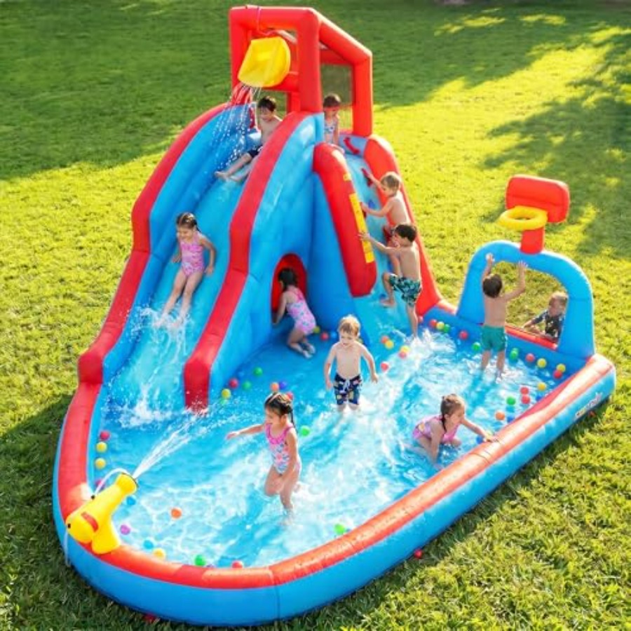 Kids Outdoor Bounce House - Backyard outdoor water slide inflatable bounce