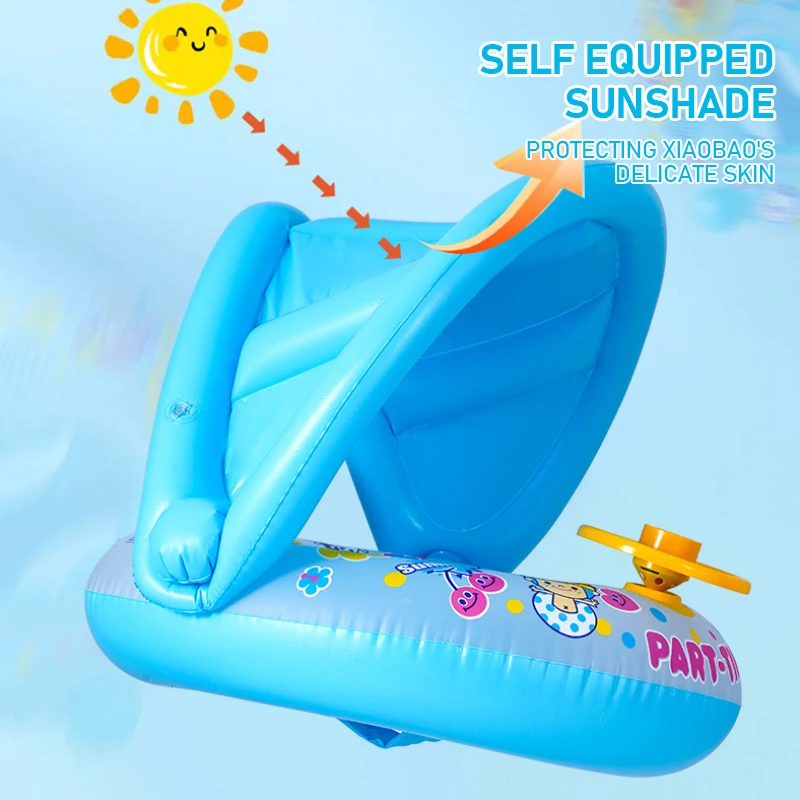 Kids Outdoor Nature Toys - Water Floating Swimming Ring with Steering