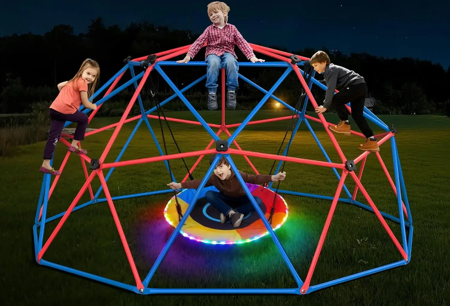Kids Outdoor Climbing Dome - Hapfan Climbing Dome Swing Set with