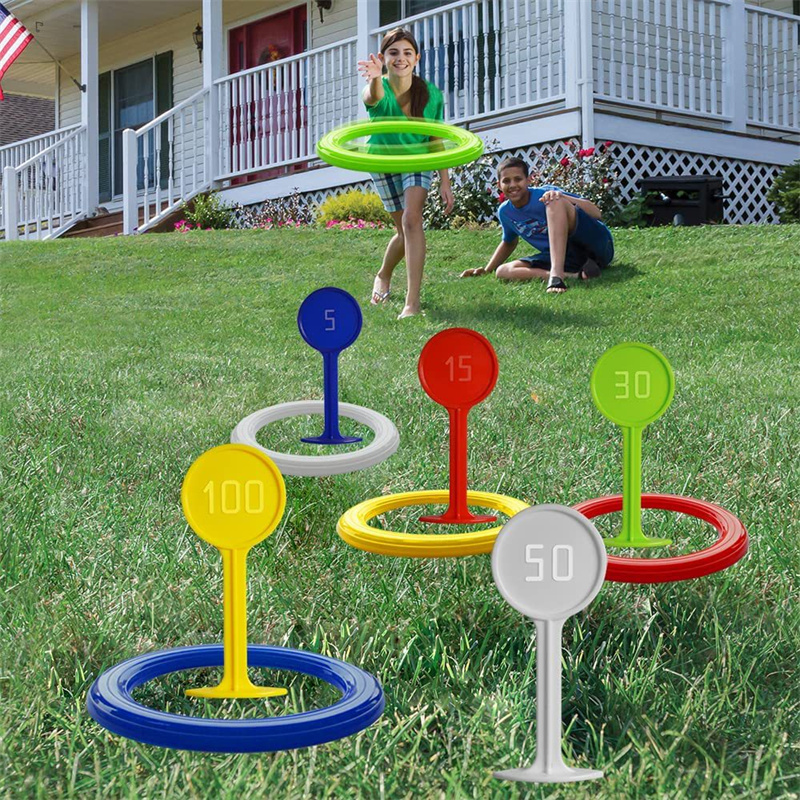 Kids Outdoor Yard Toys - Plastic Ring Toss Game for Kids