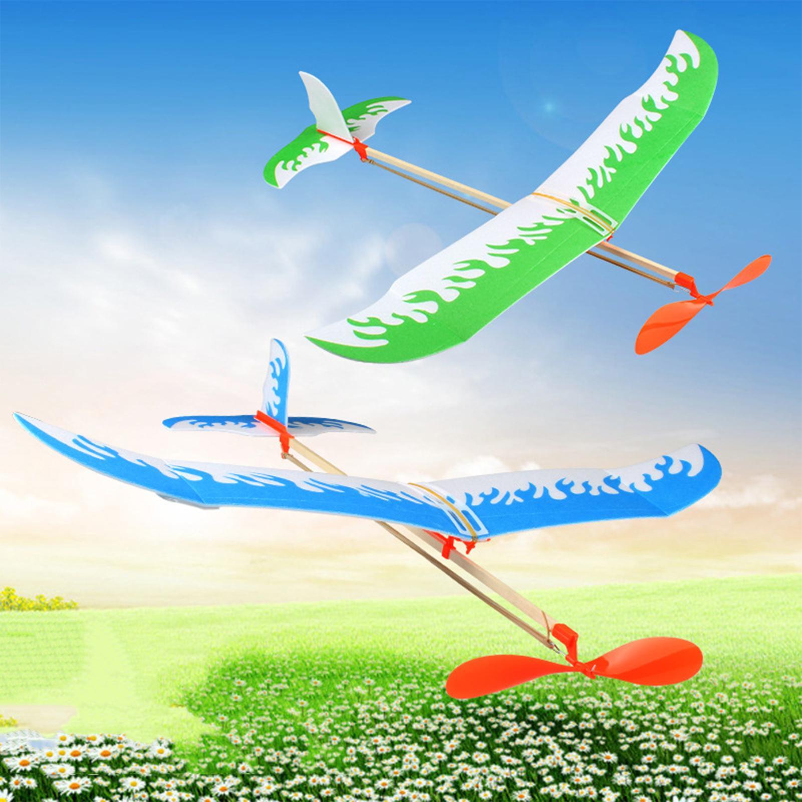 Kids Outdoor Exercise Equipment - Rubber Band Airplanes Powered Glider Aircraft