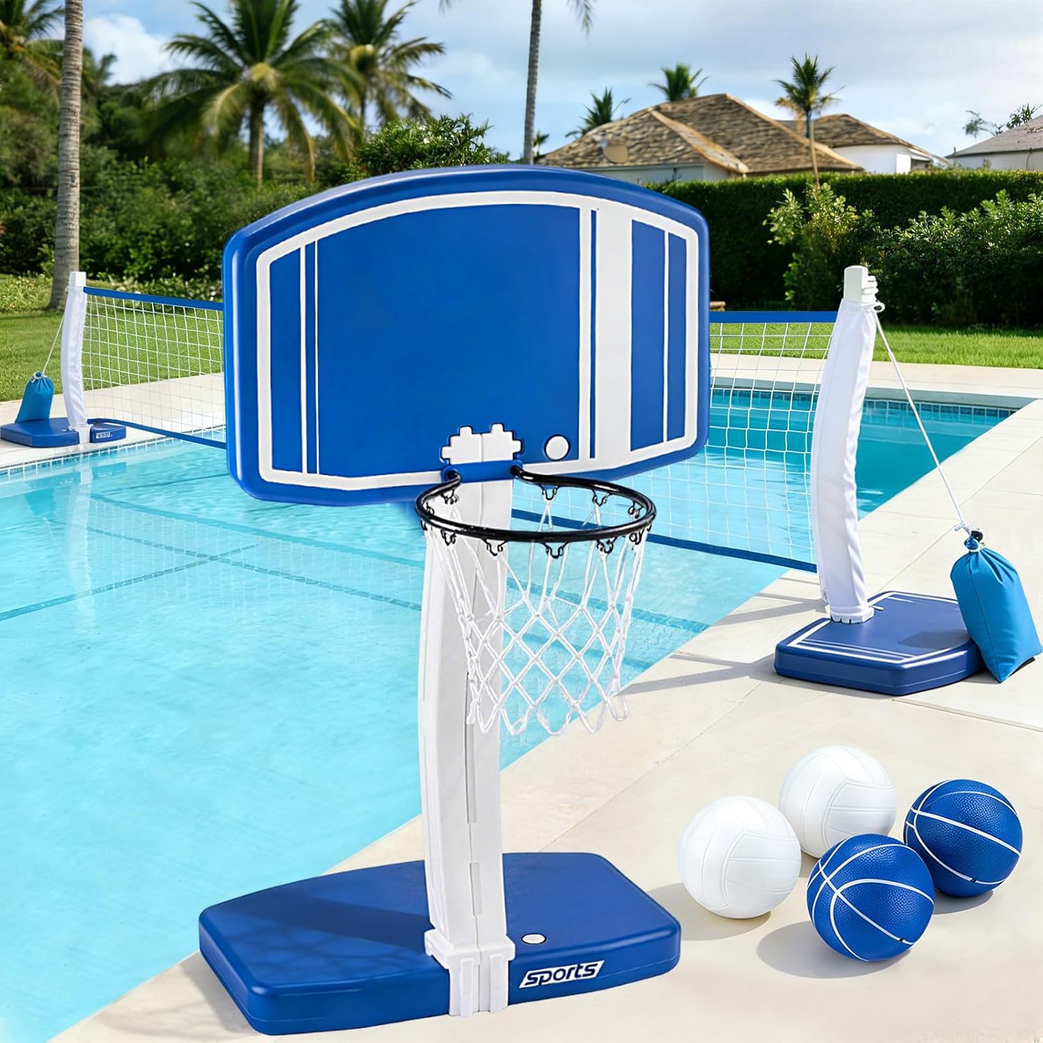 Kids Outdoor Basketball Hoop - Above Ground Pool Basketball Hoop and