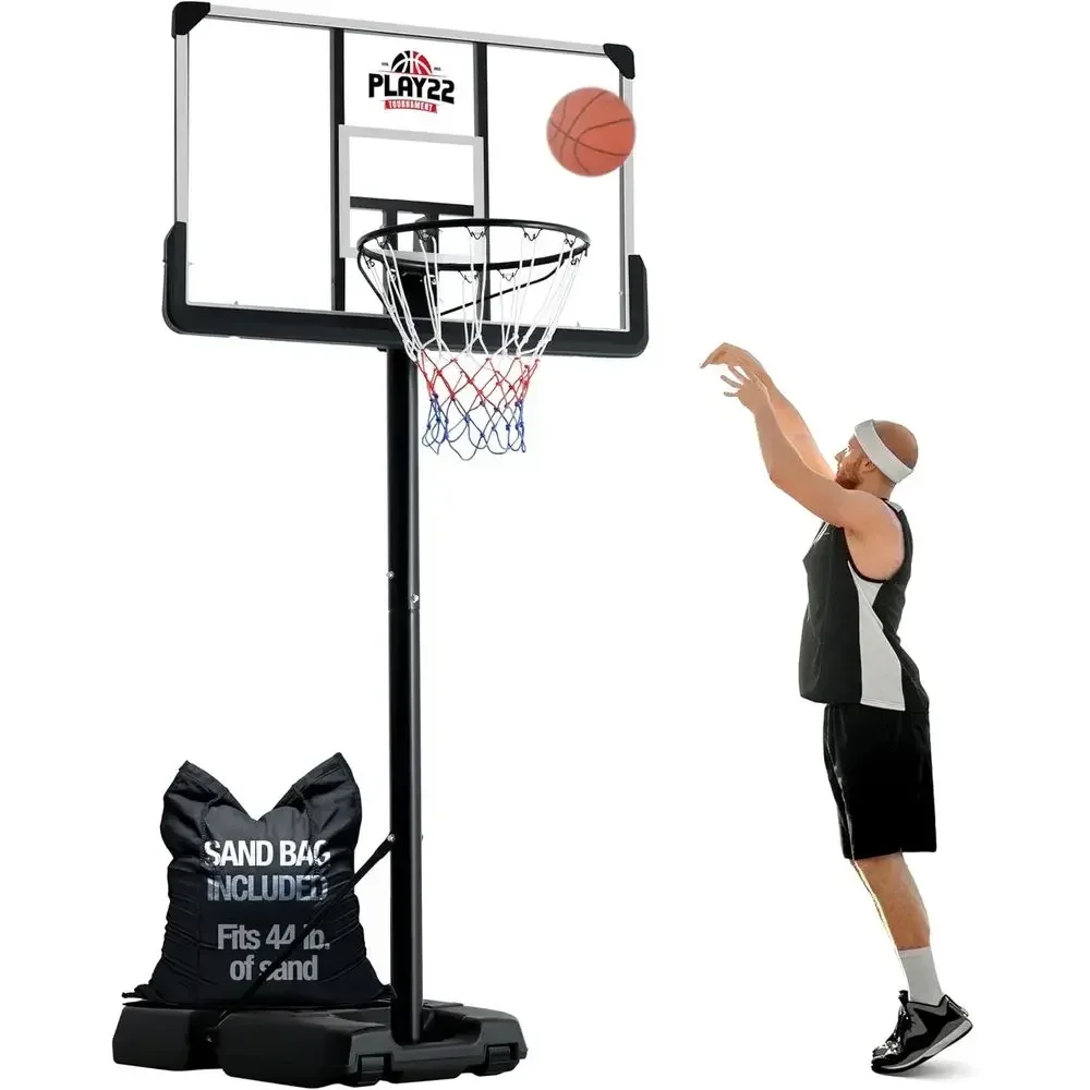 Kids Outdoor Basketball Hoop - Adjustable 44 Shatterproof Basketball Hoop System
