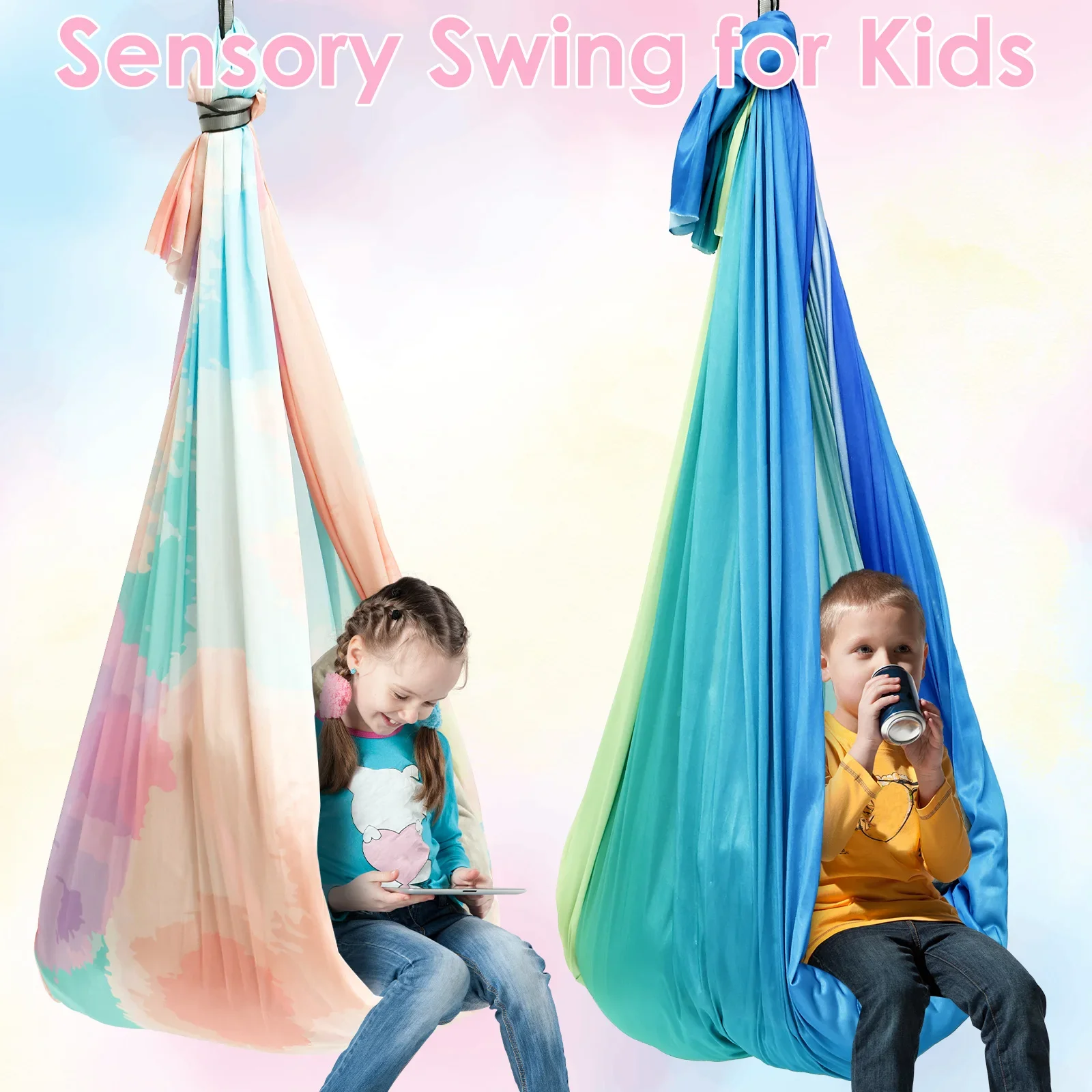 Kids Outdoor Hammock Swing - Sensory Swing Comfortable Kids Sensory Hammock
