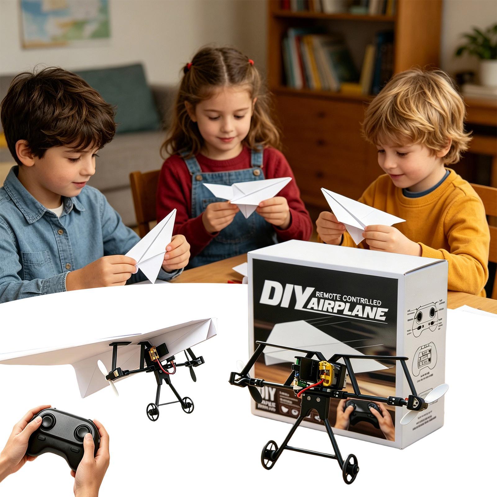 Kids Outdoor Exercise Equipment - DIY RC Paper Airplane Kit Plane
