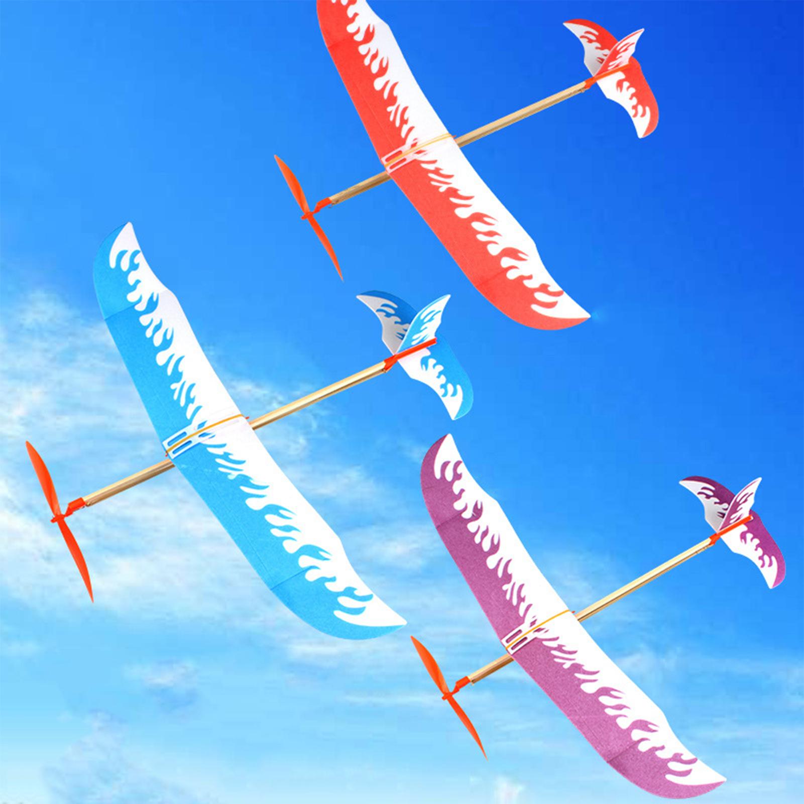 Kids Outdoor Exercise Equipment - Rubber Band Airplanes Powered Glider Aircraft