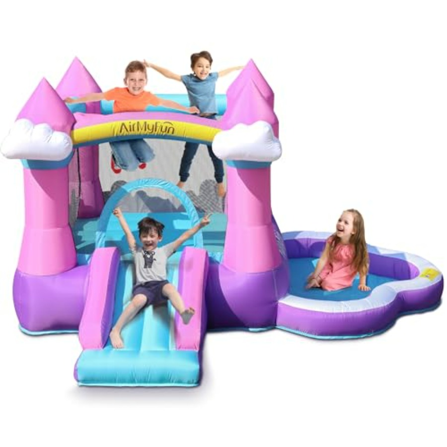 Kids Outdoor Ball - Pink inflatable bounce house for kids