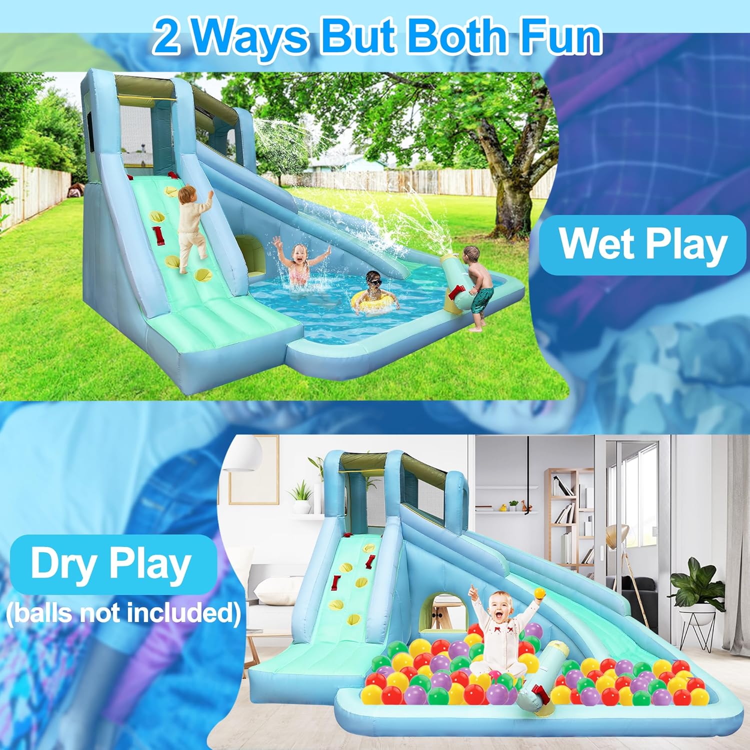 6-in-1 Inflatable Kids Bounce  - Kids Outdoor Bounce House review and price