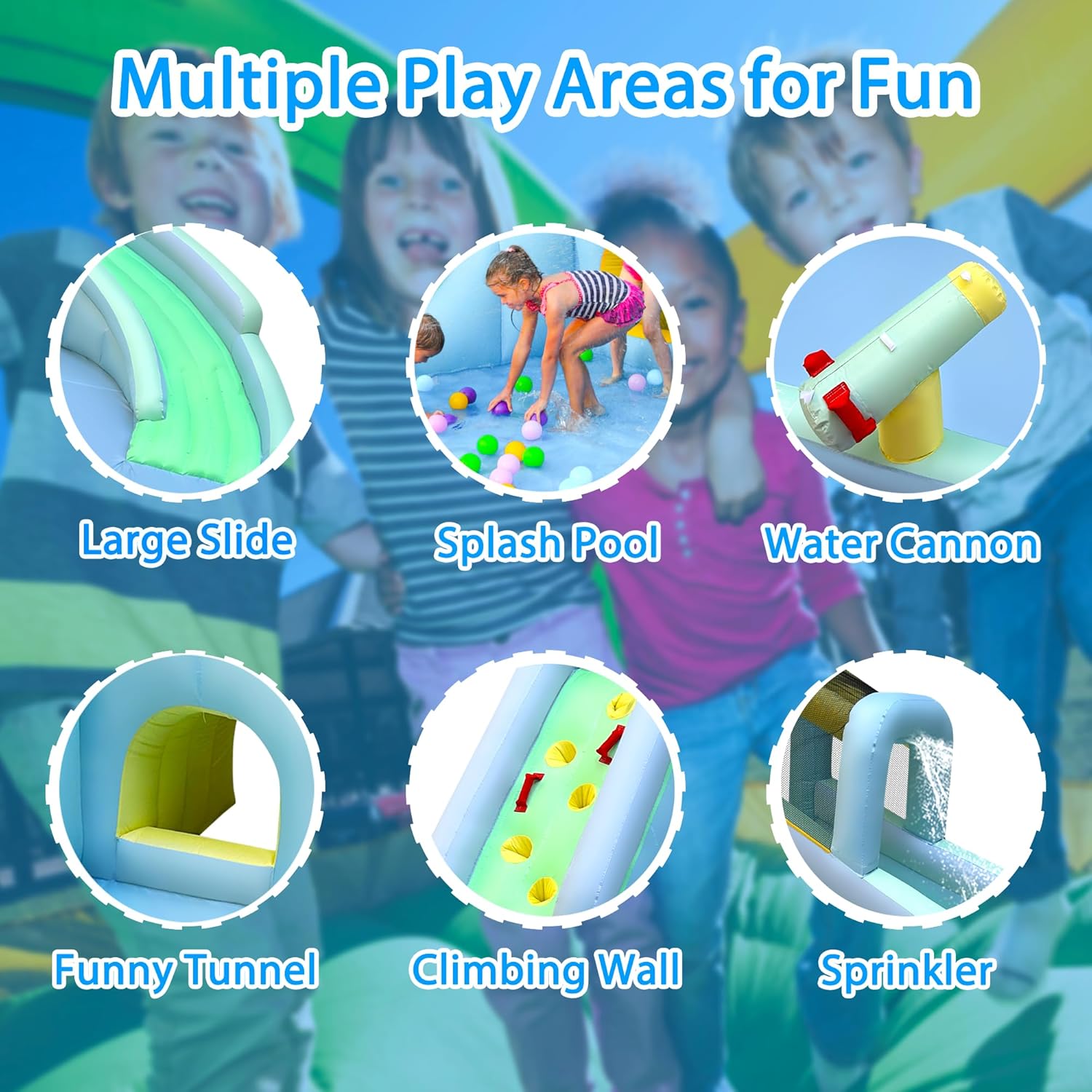 6-in-1 Inflatable Kids Bounce  - Kids Outdoor Bounce House review and price