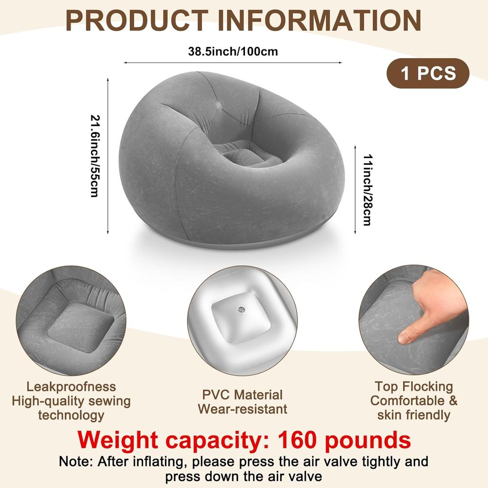 Inflatable Bean Bag Chairs, Gr - Kids Outdoor Loungers review and price