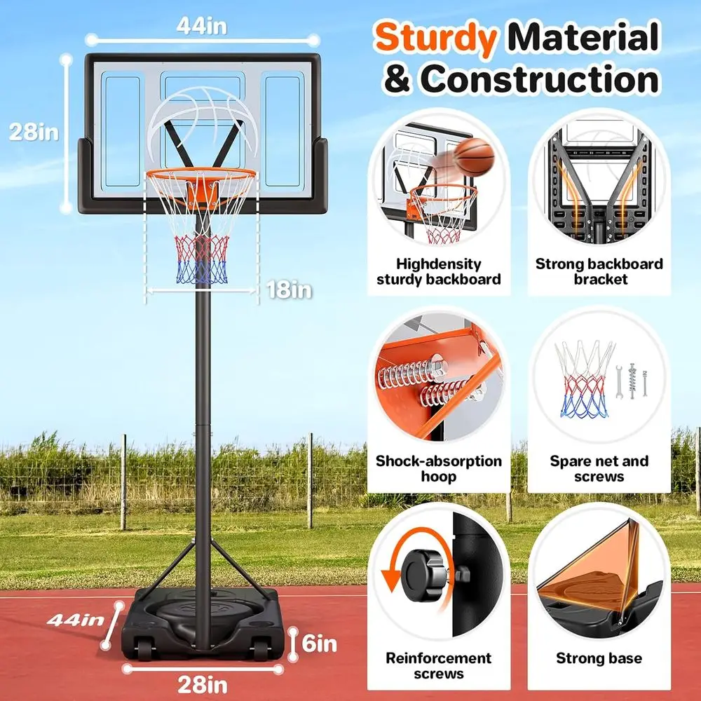 Adjustable Portable Outdoor Ba - Kids Outdoor Basketball Hoop review and price