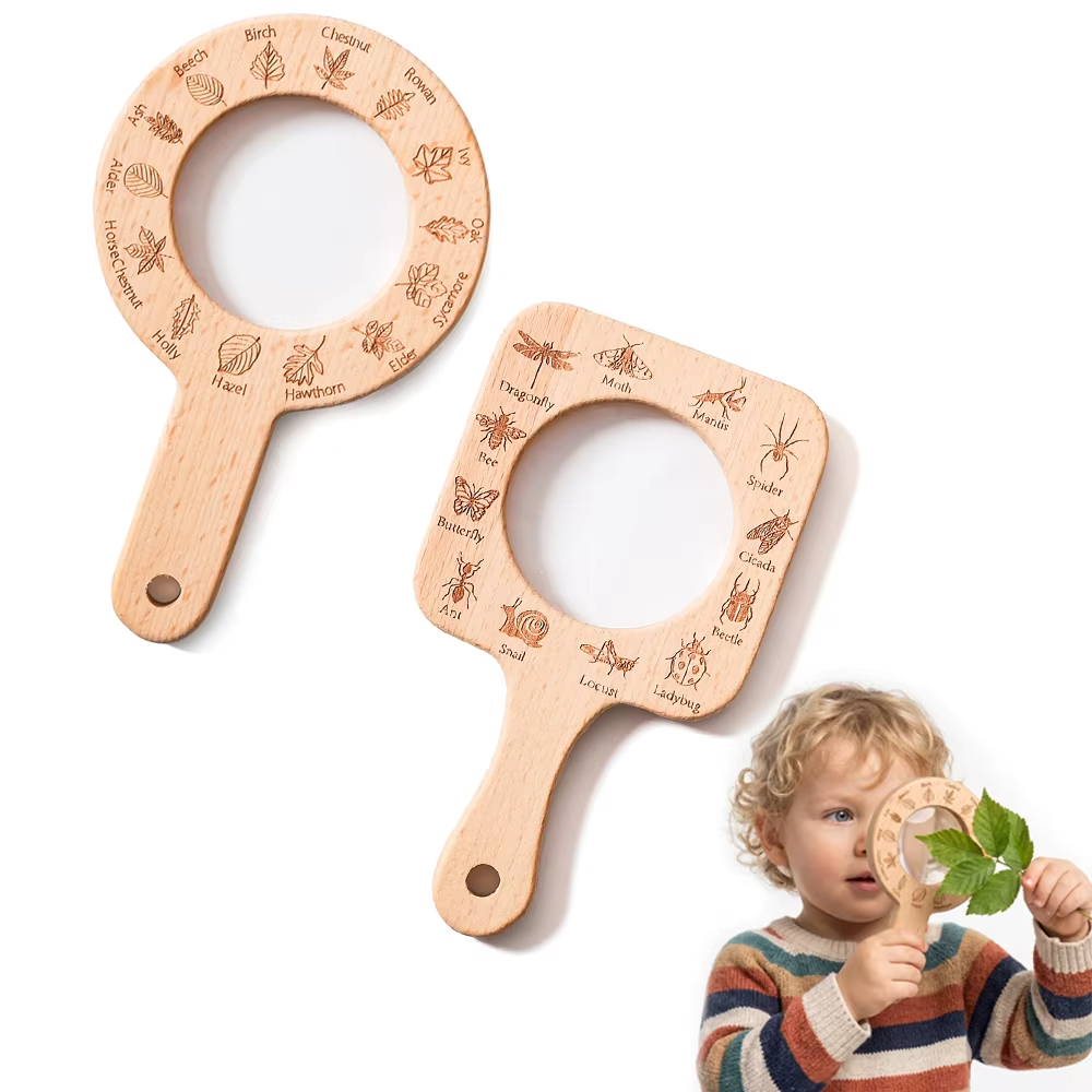 Wooden Magnifying Glass for Ki - Kids Outdoor Nature Toys review and price