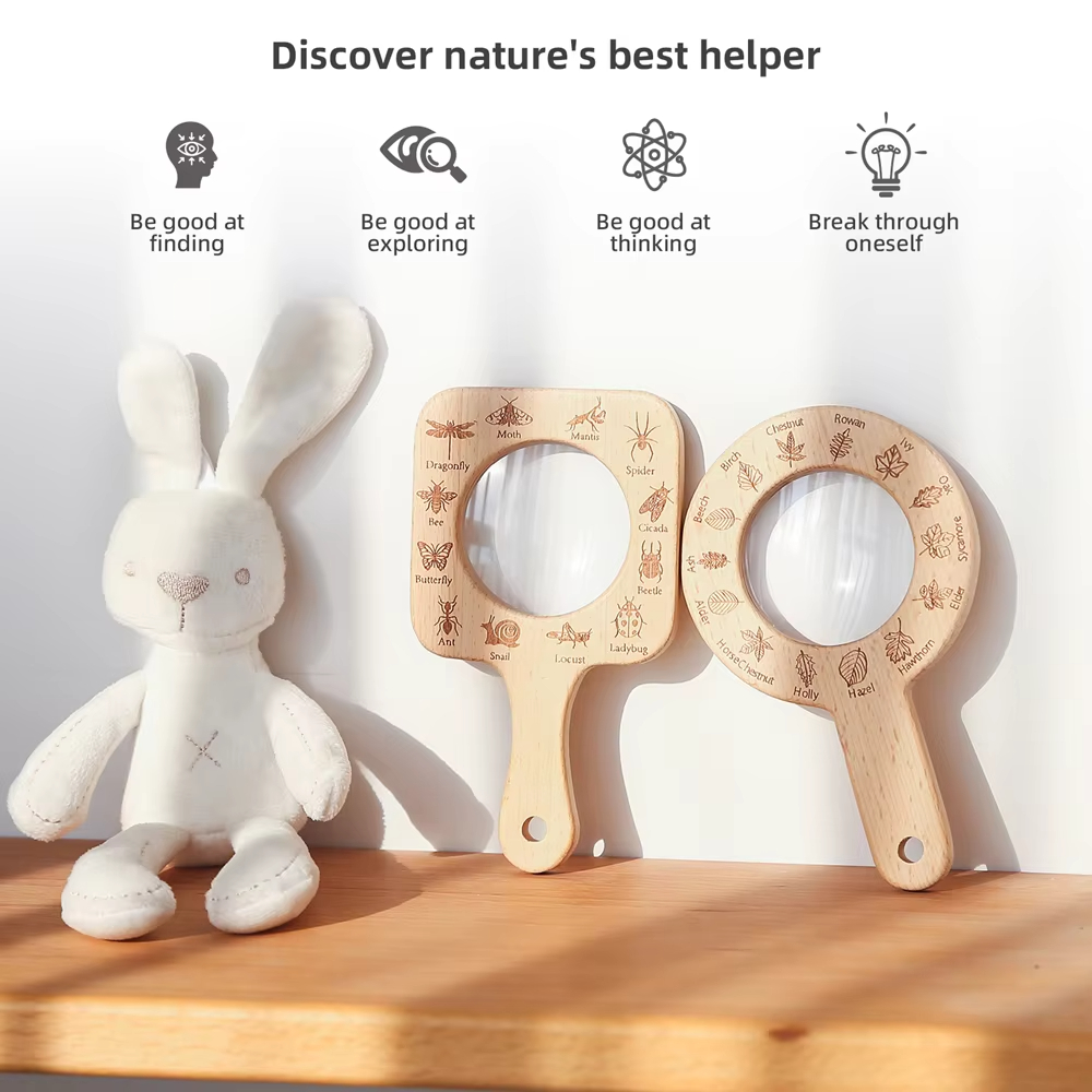 Wooden Magnifying Glass for Ki - Kids Outdoor Nature Toys review and price