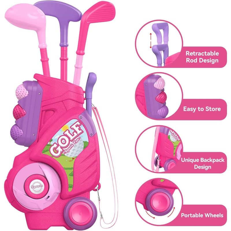 Toddler Golf Club Set Kids Gol - Kids Indoor Outdoor Cart review and price