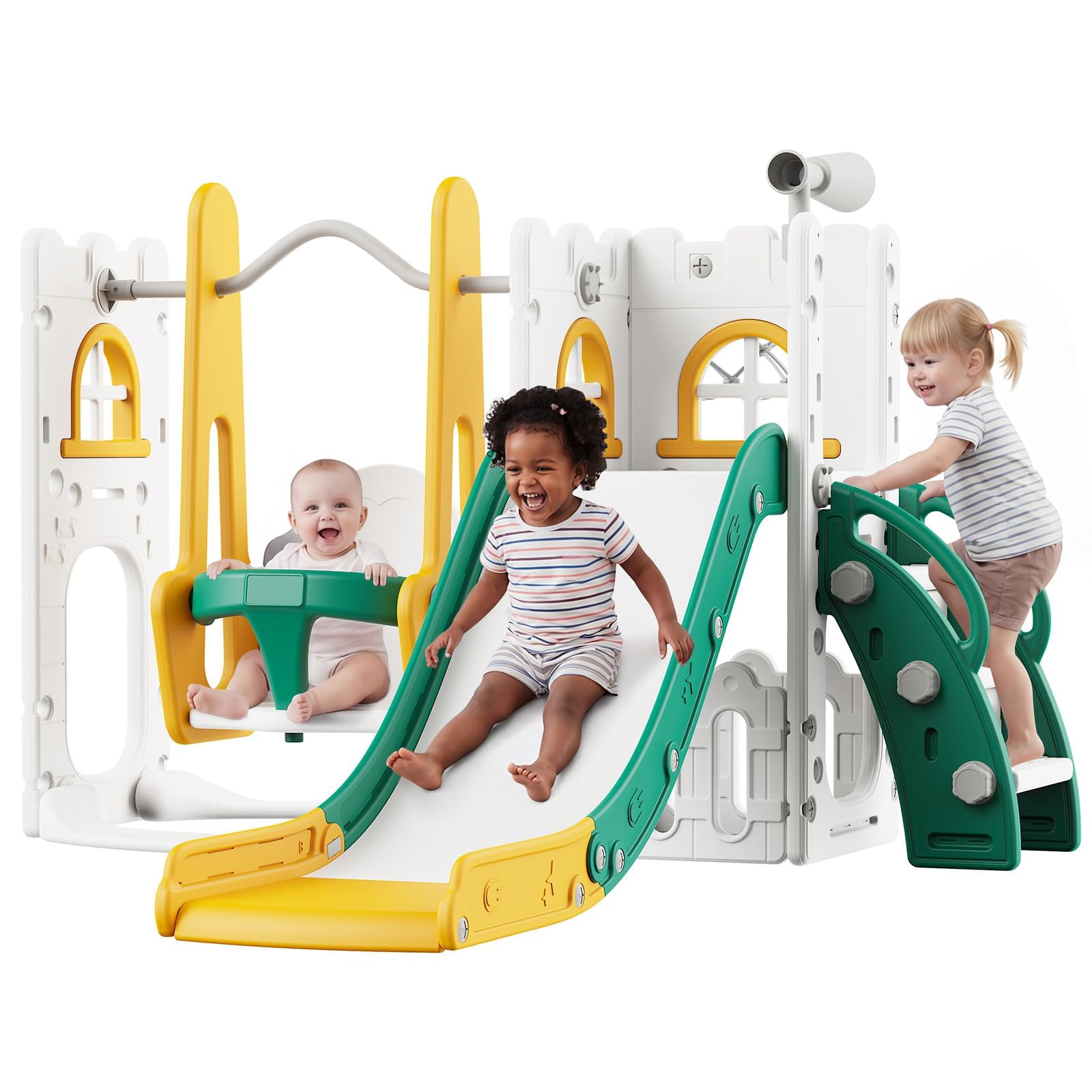 7 in 1 Toddler Slide And Swing - Kids Outdoor Basketball Hoop review and price