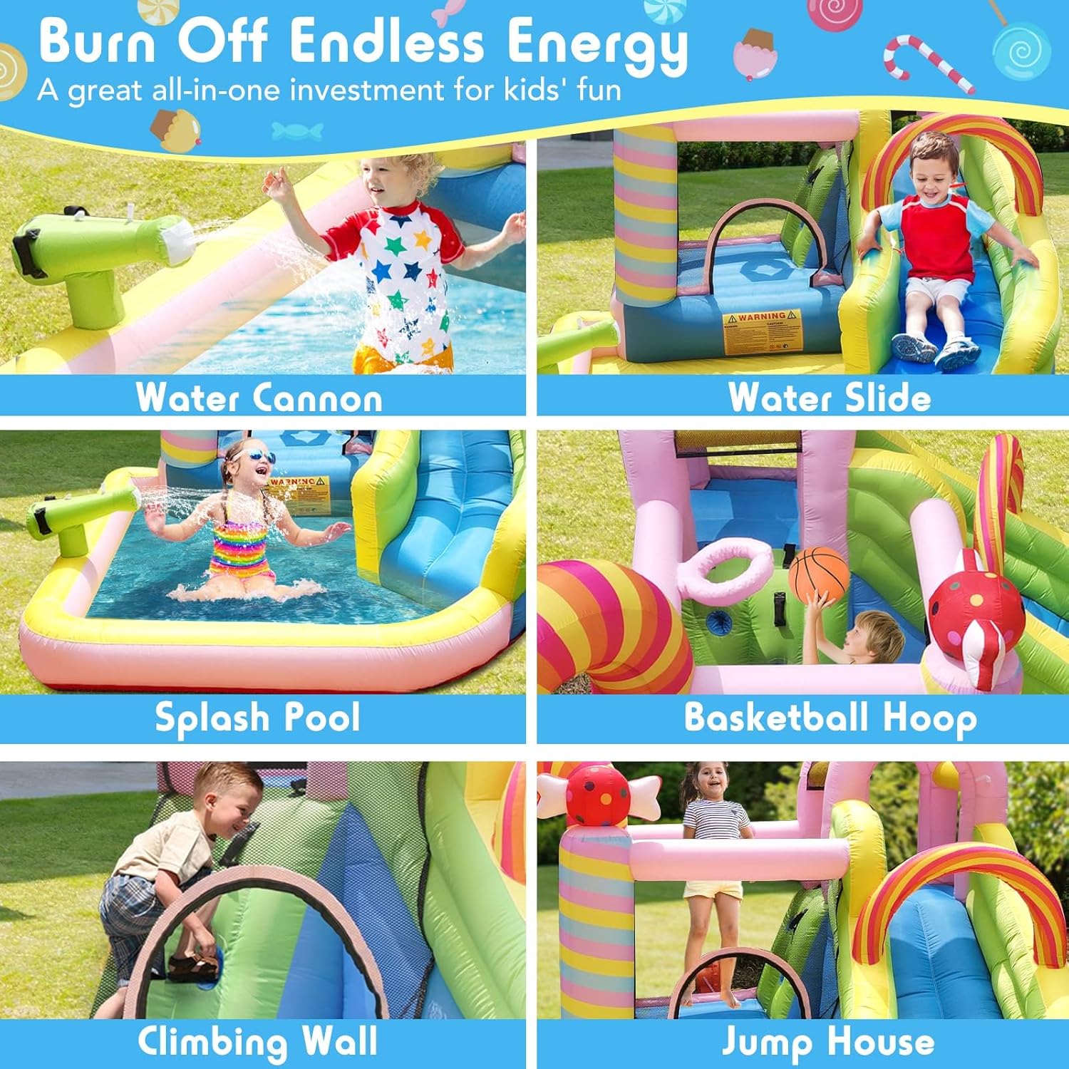 Kids Inflatable Water Slide Bo - Kids Outdoor Basketball Hoop review and price