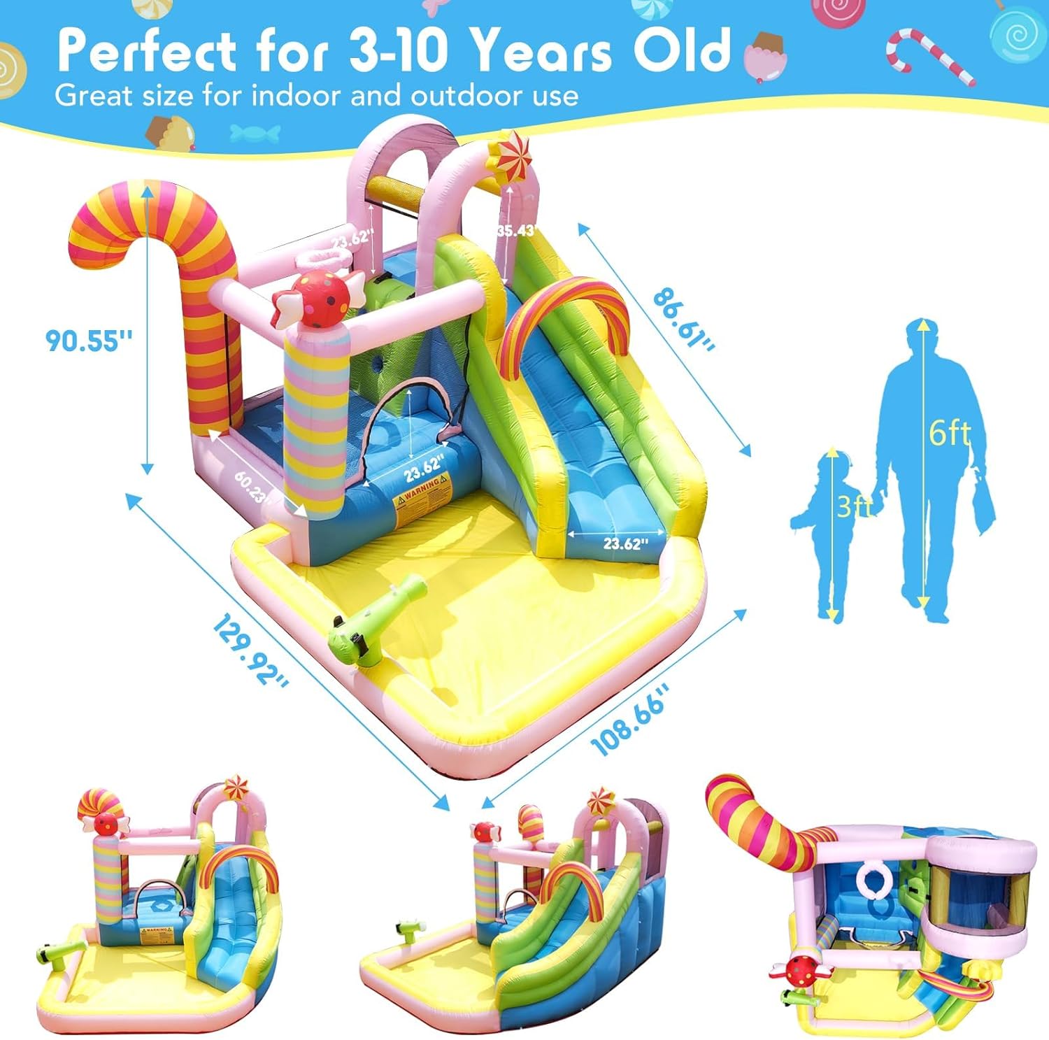 Kids Inflatable Water Slide Bo - Kids Outdoor Basketball Hoop review and price