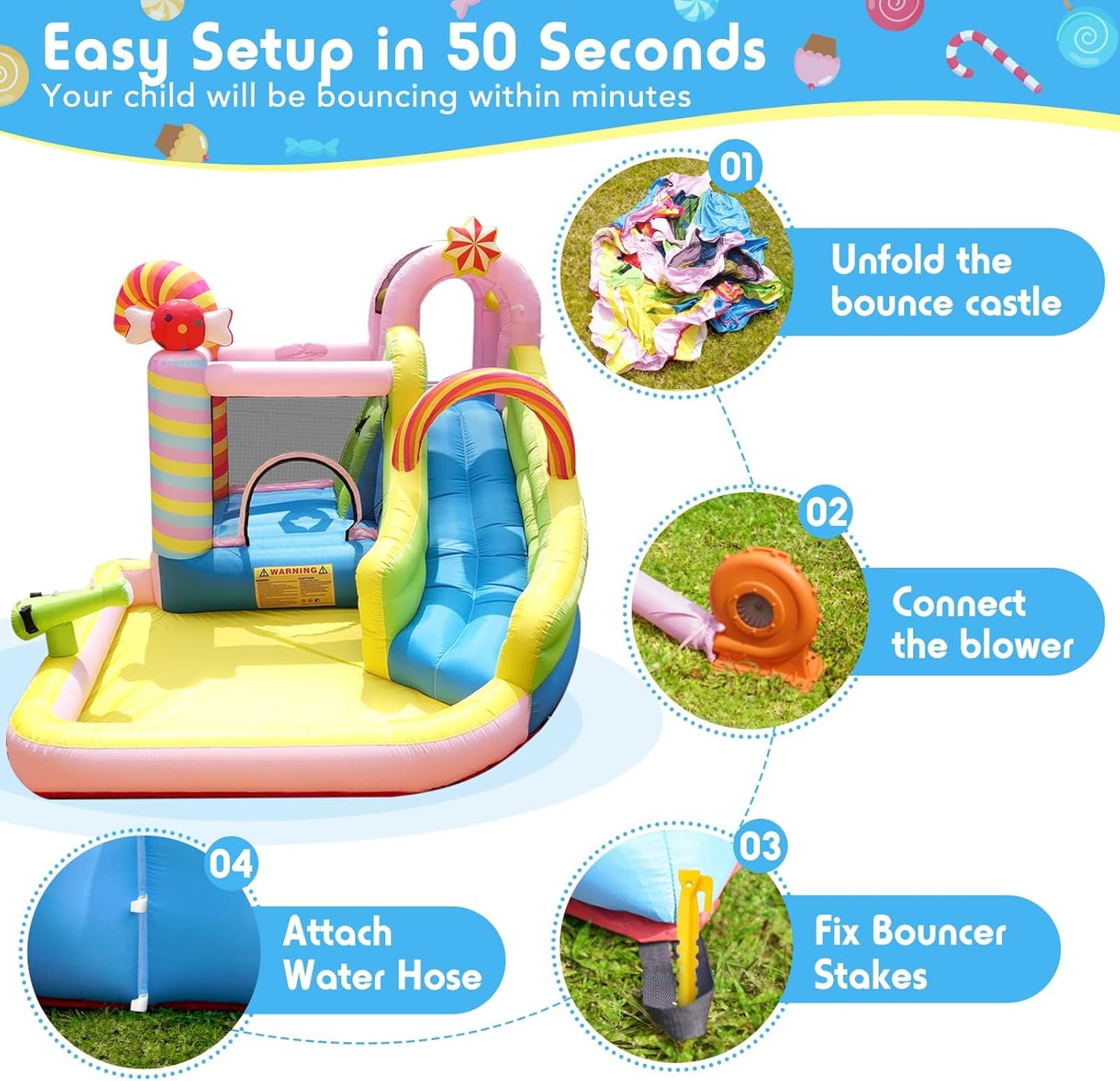 Kids Inflatable Water Slide Bo - Kids Outdoor Basketball Hoop review and price
