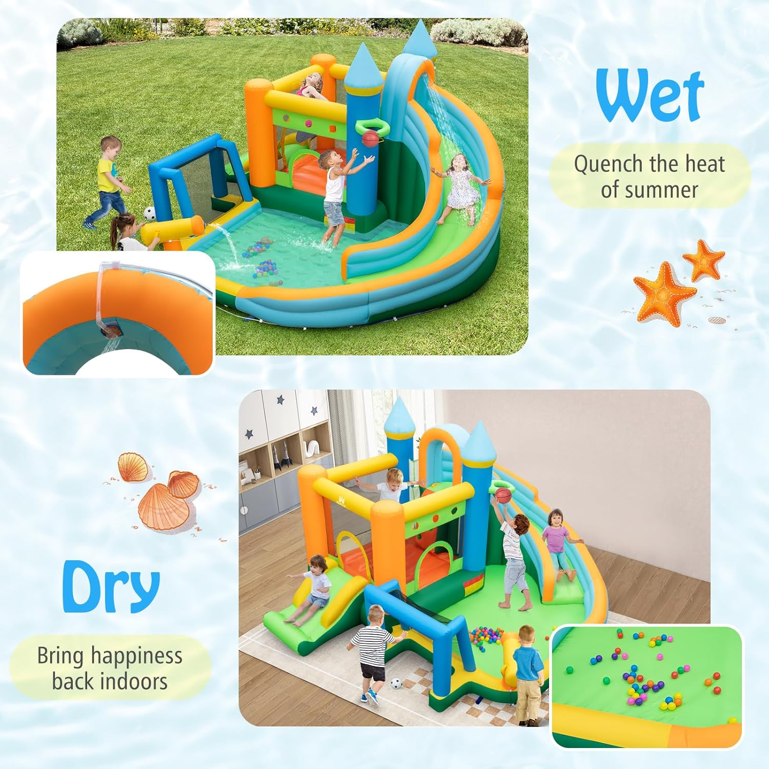 9-in-1 Inflatable Water Slide  - Kids Outdoor Water review and price