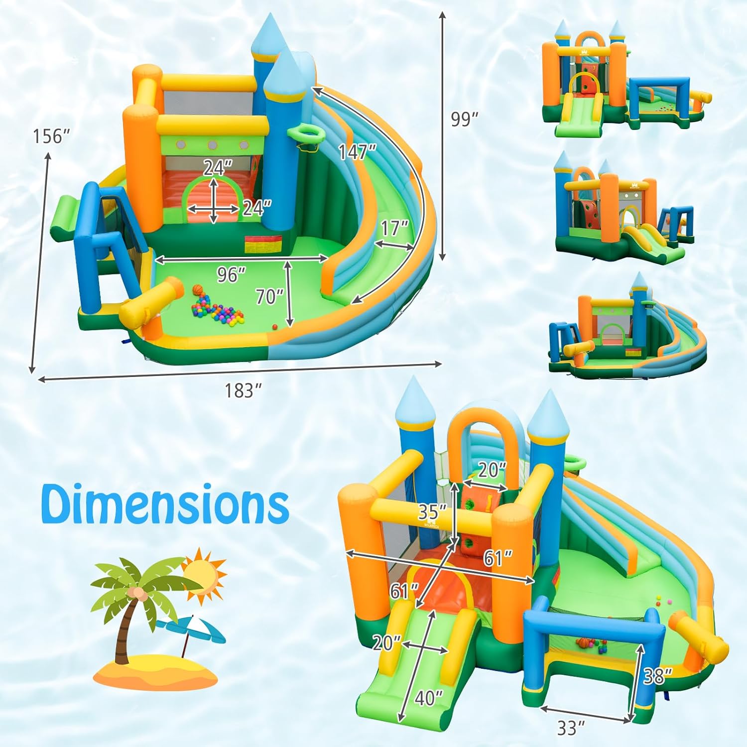 9-in-1 Inflatable Water Slide  - Kids Outdoor Water review and price
