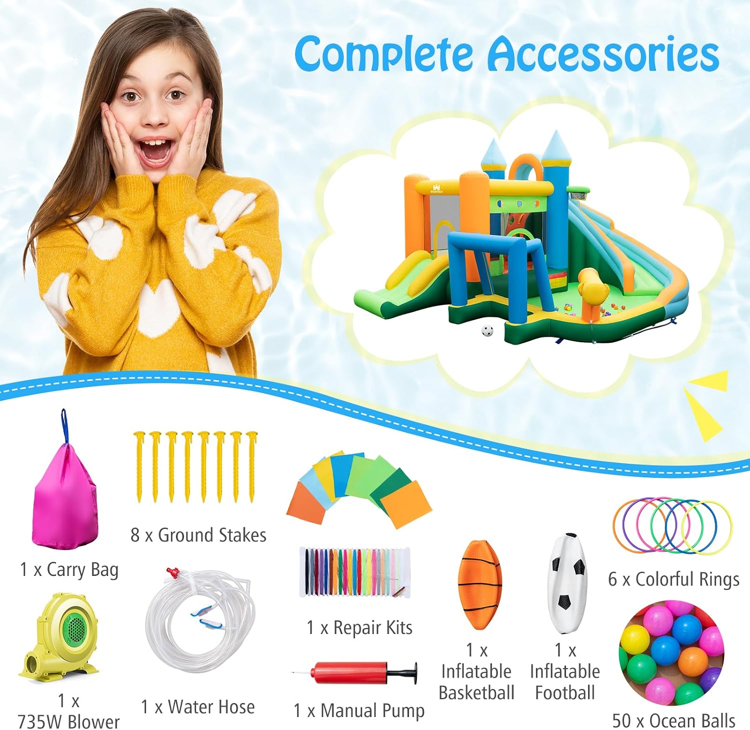 9-in-1 Inflatable Water Slide  - Kids Outdoor Water review and price