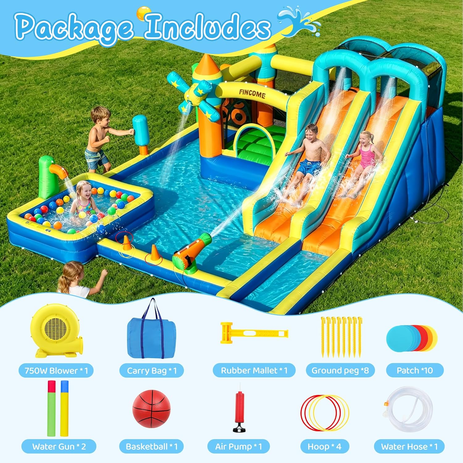 10-in-1 Inflatable Bouncy Cast - Kids Outdoor Water review and price