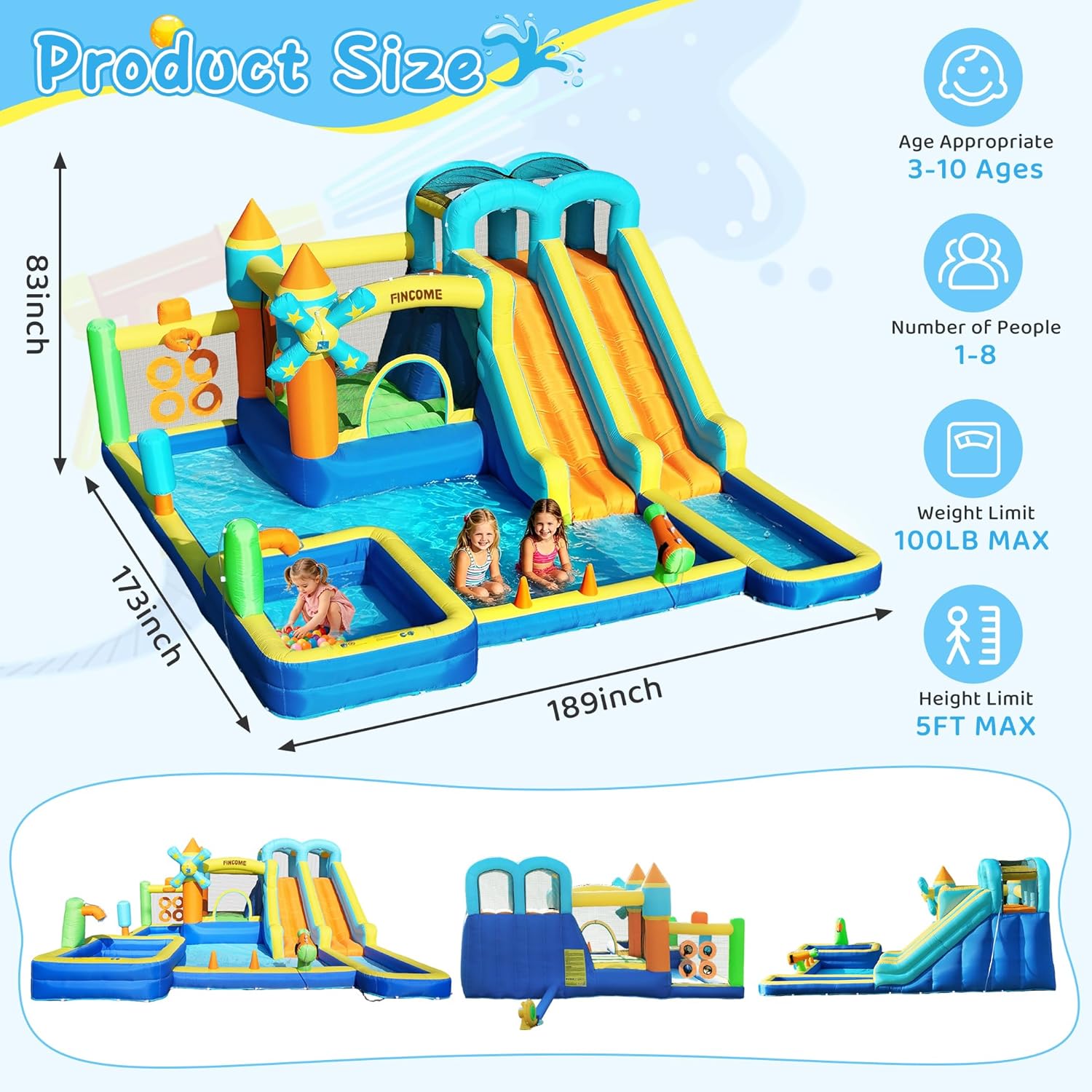 10-in-1 Inflatable Bouncy Cast - Kids Outdoor Water review and price