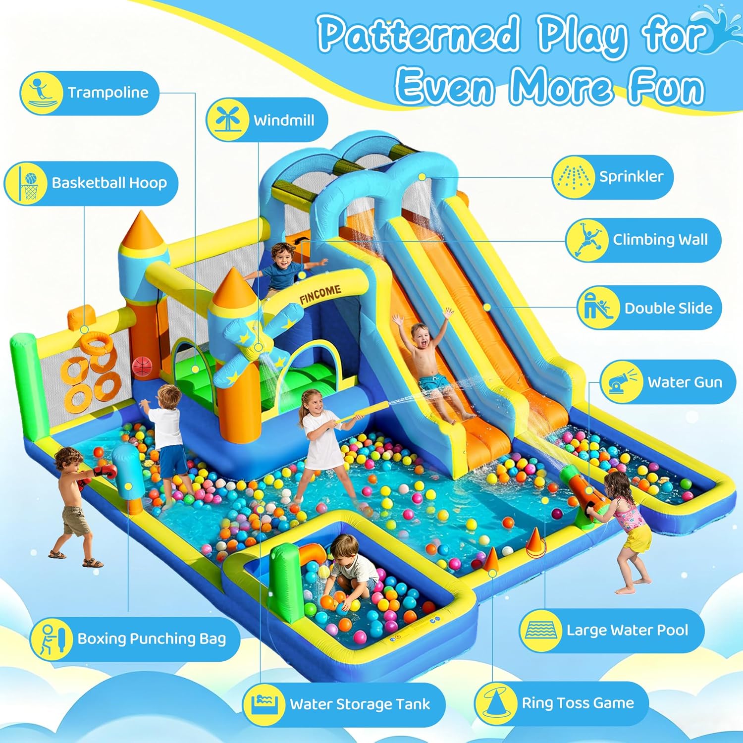 10-in-1 Inflatable Bouncy Cast - Kids Outdoor Water review and price