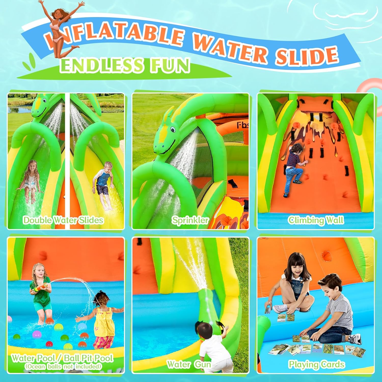 Kids Inflatable Bounce House w - Kids Outdoor Water review and price