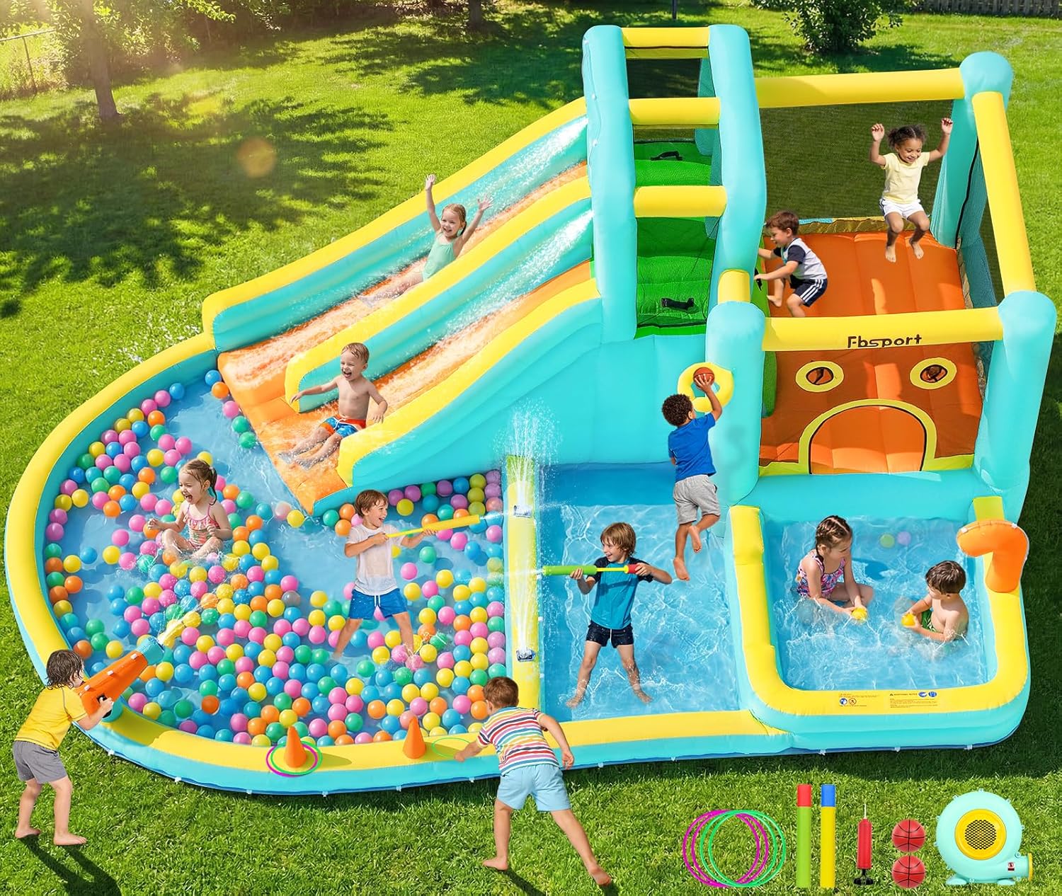 Double Slide Inflatable Water  - Kids Outdoor Water review and price