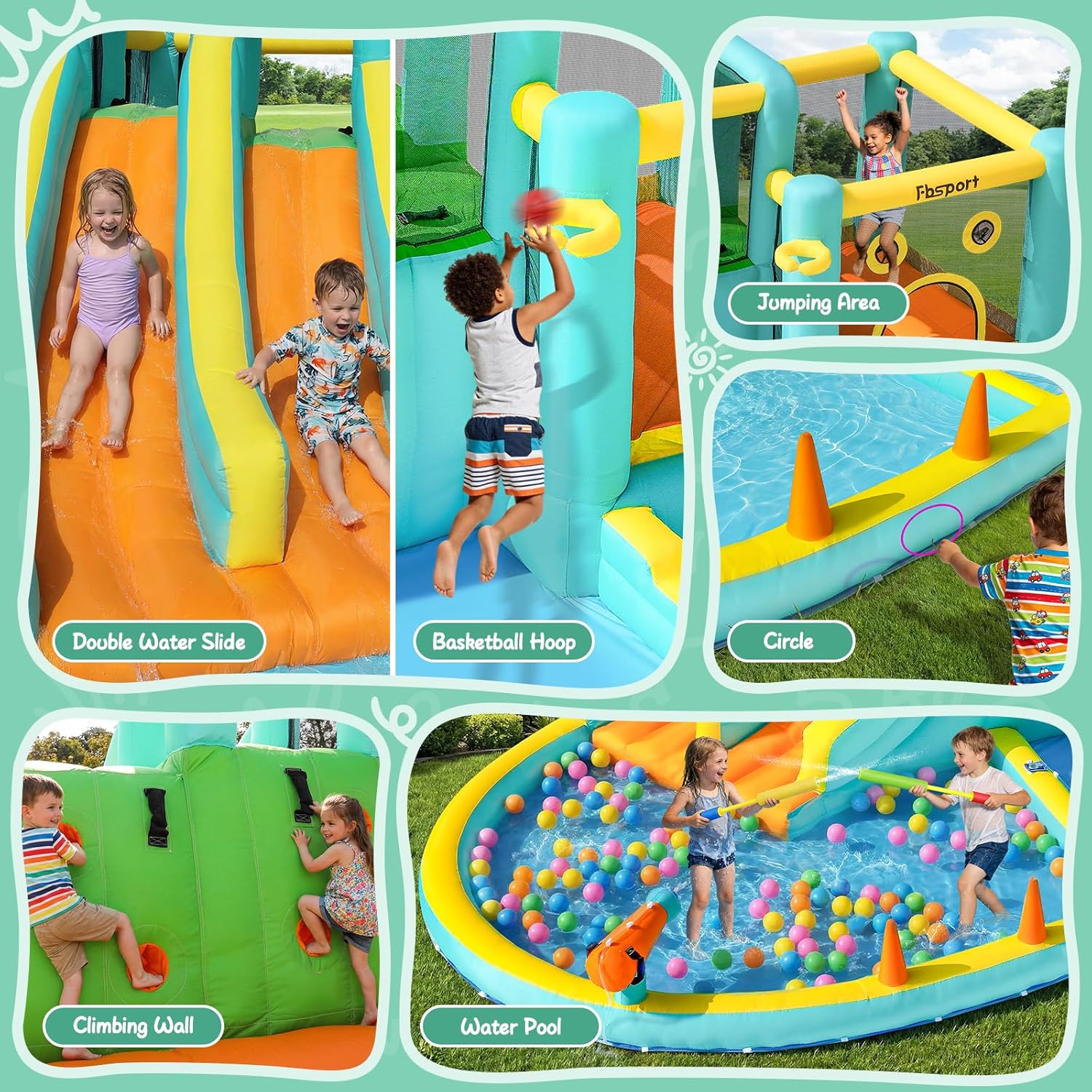 Double Slide Inflatable Water  - Kids Outdoor Water review and price