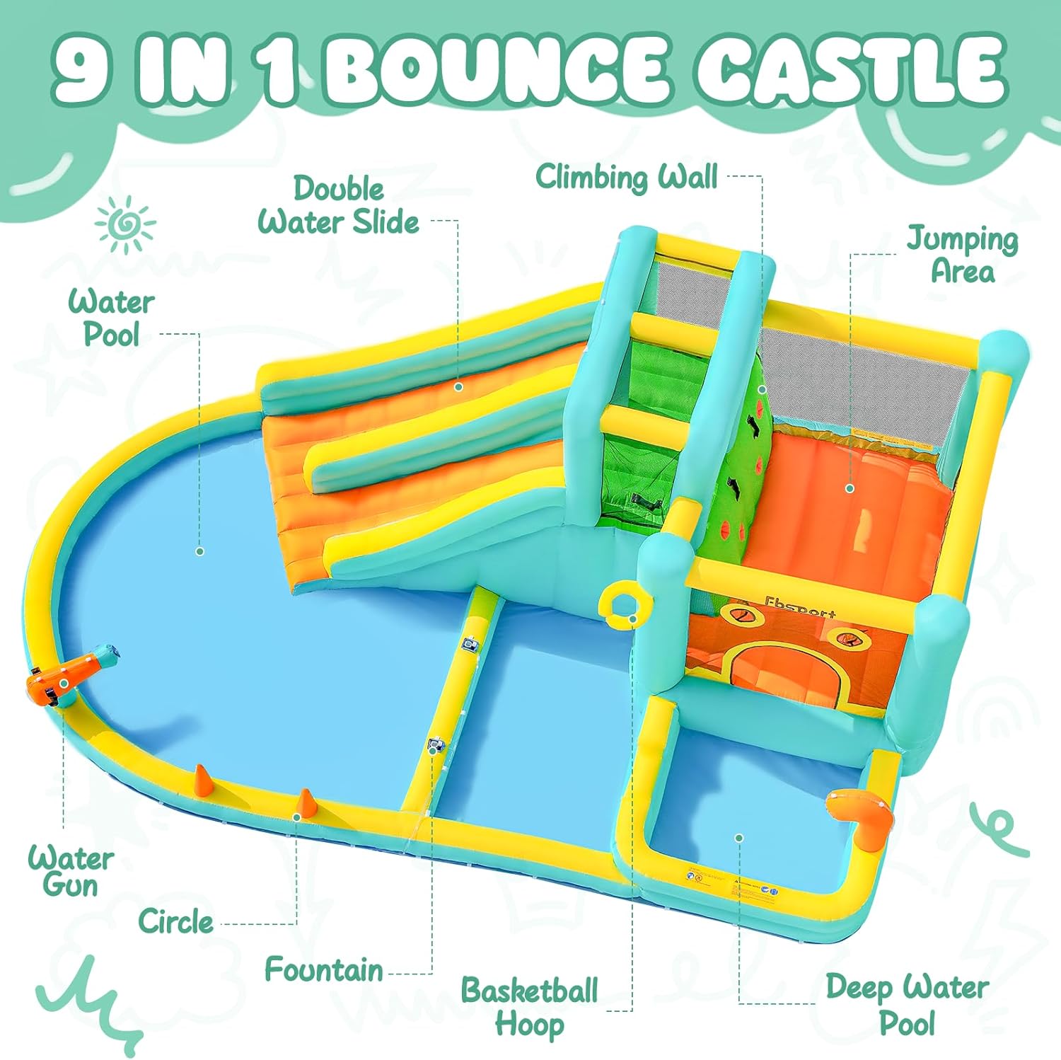Double Slide Inflatable Water  - Kids Outdoor Water review and price