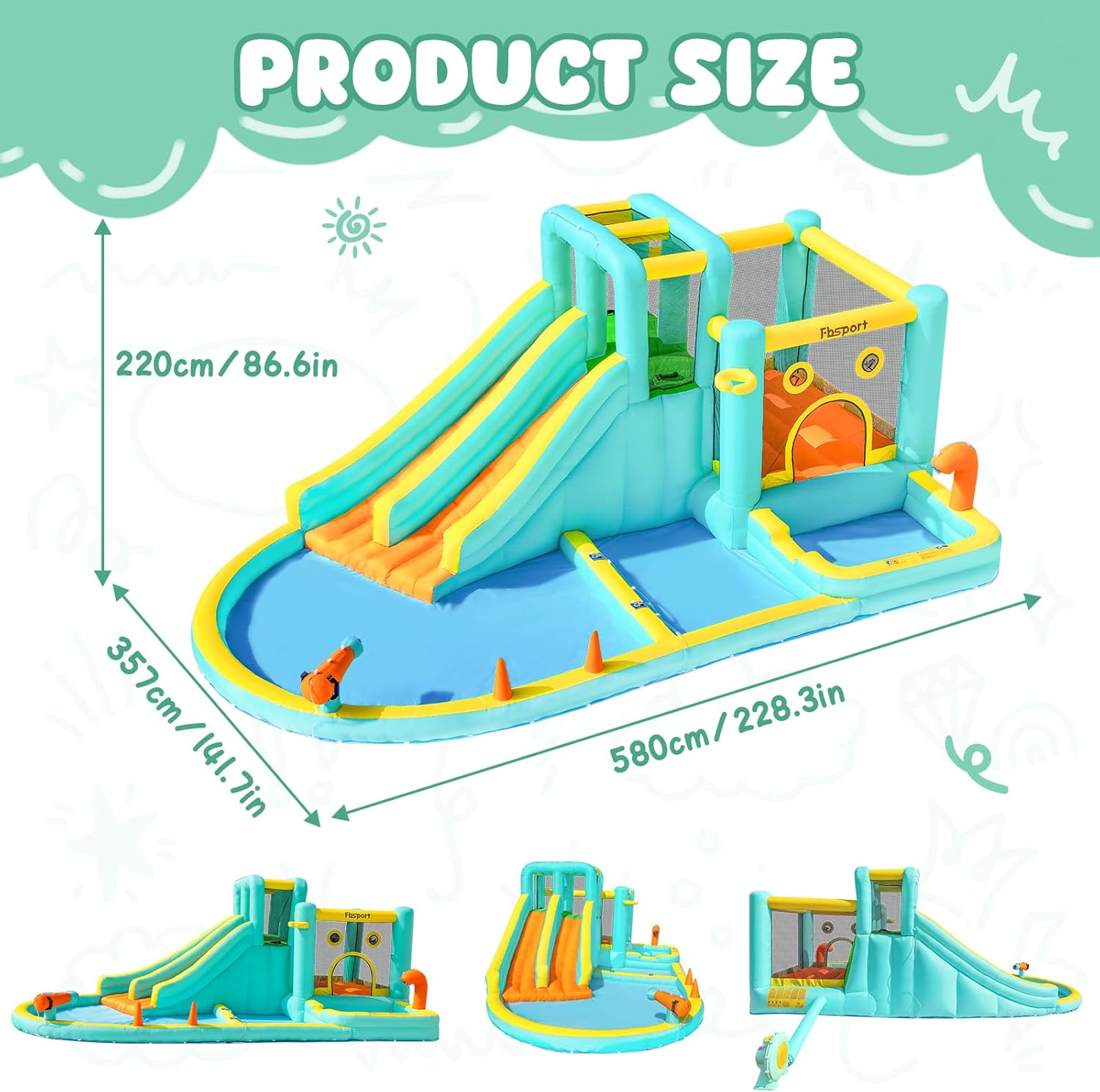 Double Slide Inflatable Water  - Kids Outdoor Water review and price