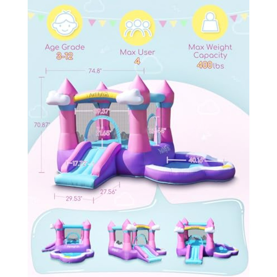 Pink inflatable bounce house f - Kids Outdoor Ball review and price