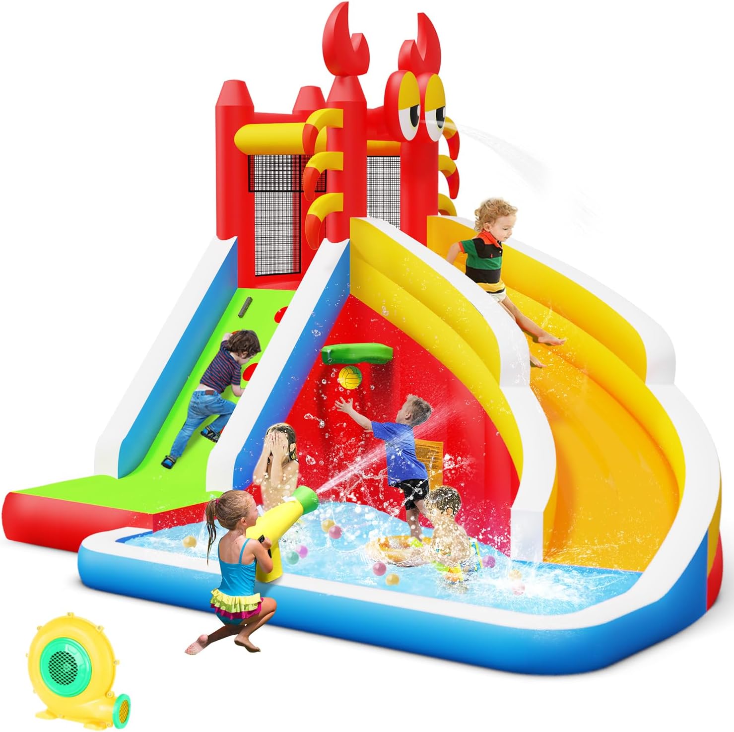 Large Inflatable Bounce House  - Kids Outdoor Basketball Hoop review and price