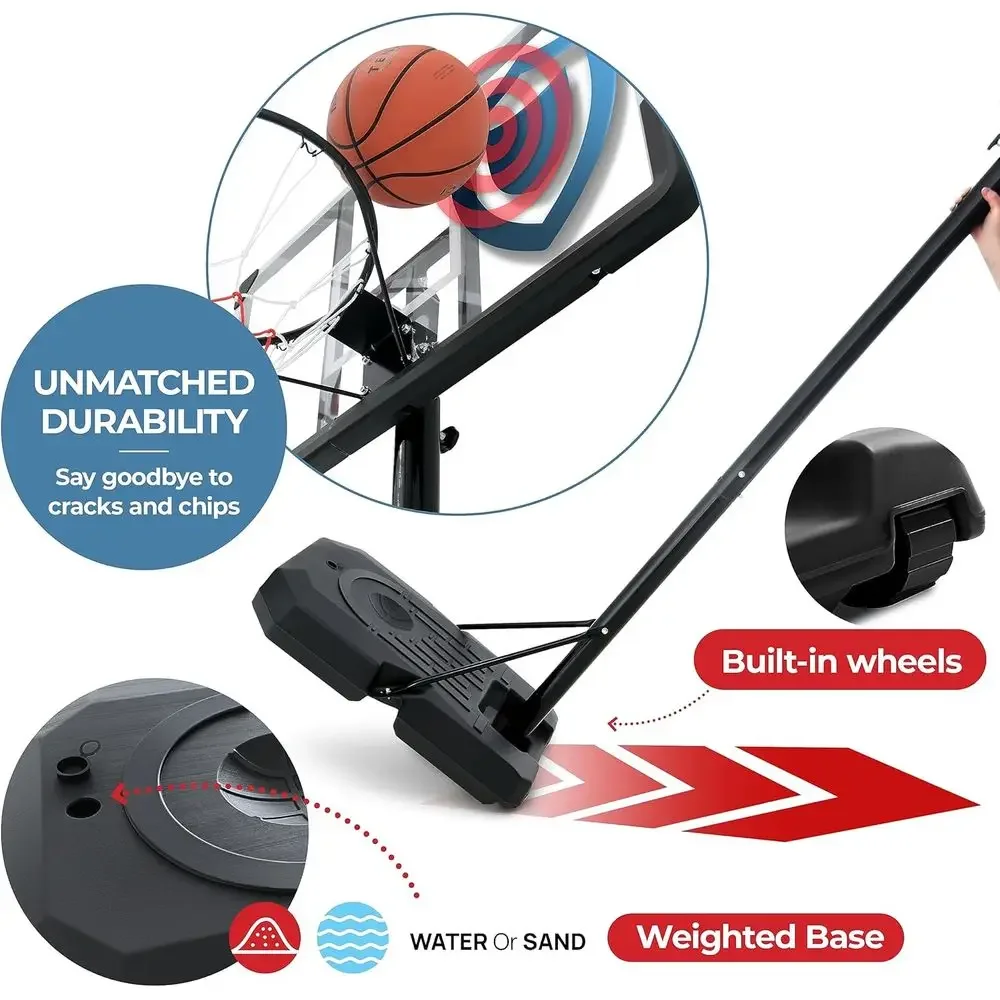 Adjustable 44 Shatterproof Bas - Kids Outdoor Basketball Hoop review and price
