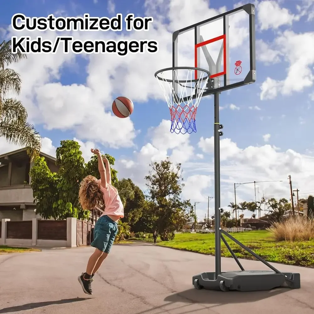Adjustable Height Portable Bas - Kids Outdoor Basketball Hoop review and price