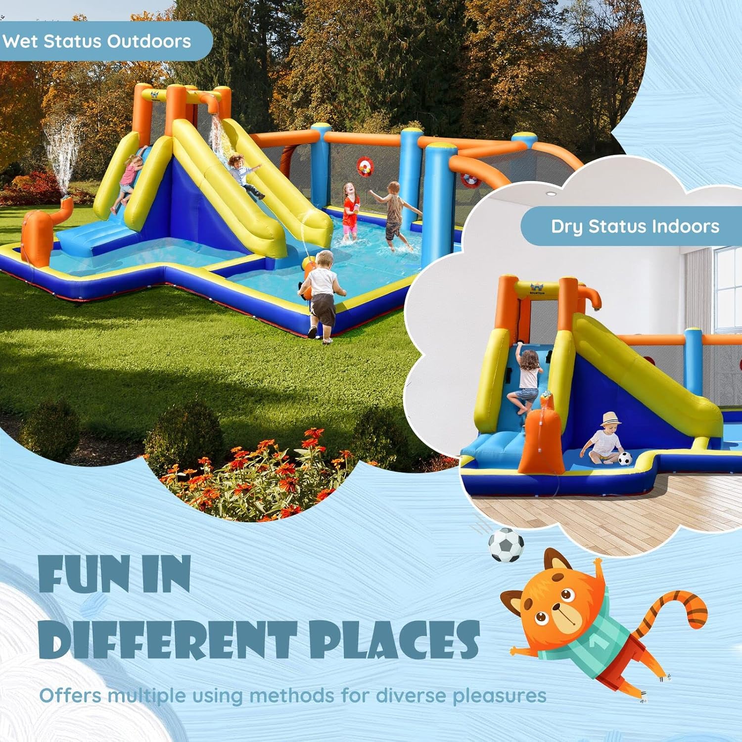 Inflatable Water Slide, Dual C - Kids Outdoor Water review and price