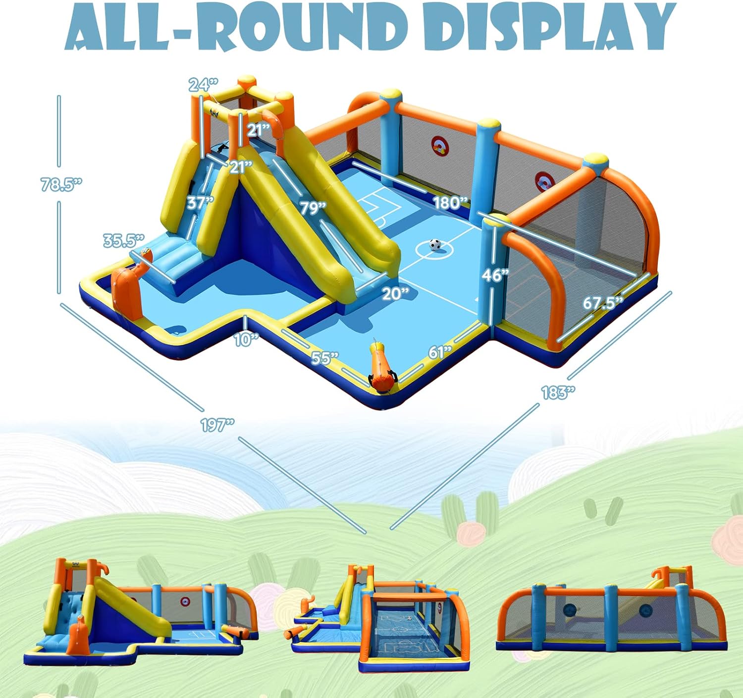 Inflatable Water Slide, Dual C - Kids Outdoor Water review and price