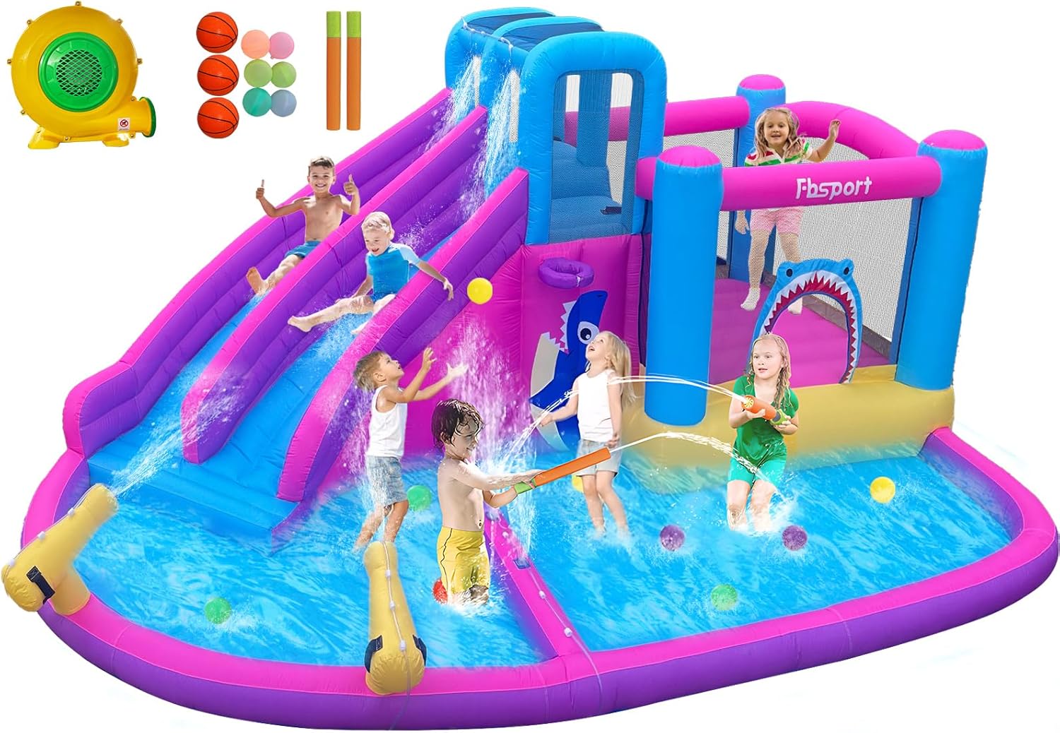 Twin Water Slides Inflatable B - Kids Outdoor Water review and price