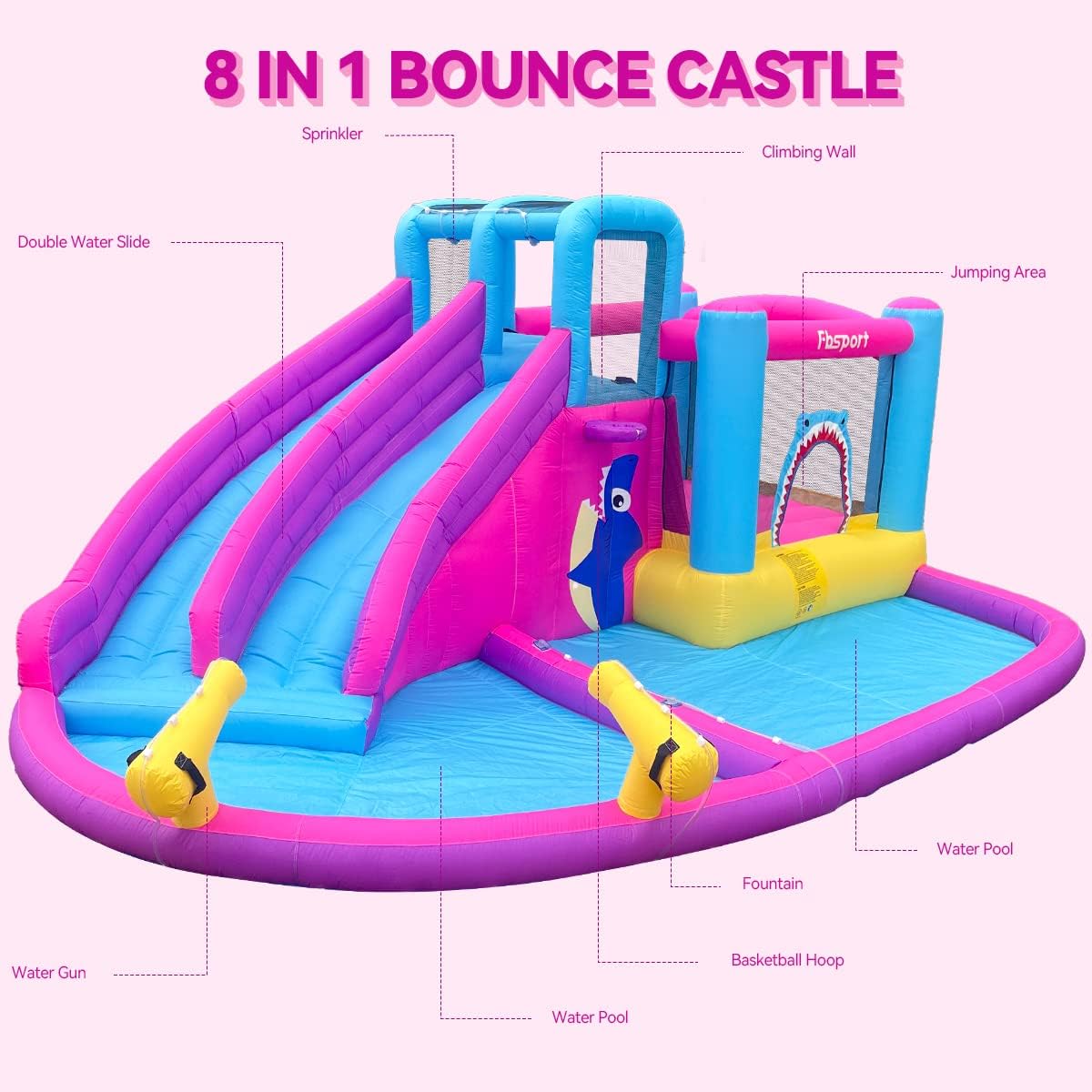 Twin Water Slides Inflatable B - Kids Outdoor Water review and price