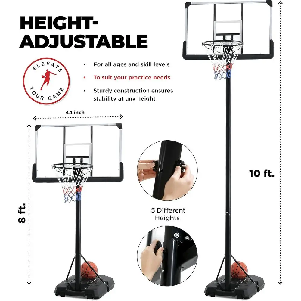 Adjustable 44 Shatterproof Bas - Kids Outdoor Basketball Hoop review and price